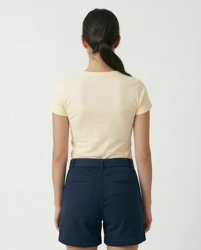 Ravin Essential Slim-Fit Ribbed Crewneck Tee in Buttercream - R207875