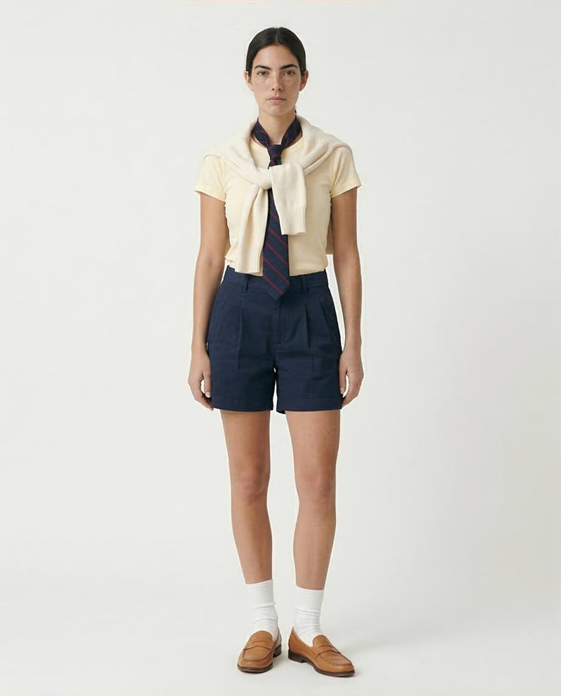 Ravin Essential Slim-Fit Ribbed Crewneck Tee in Buttercream - R207875