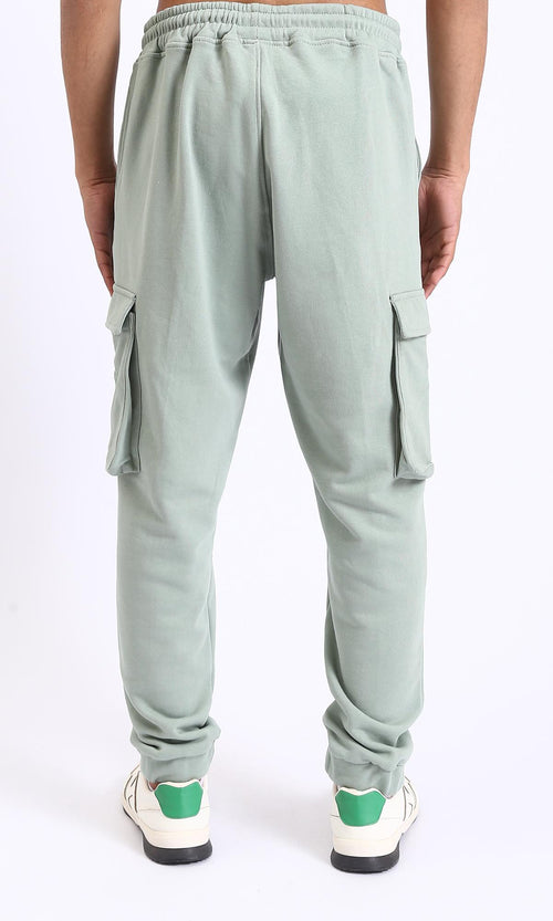 R207880 - Slip On Casual Cargo Pants - Mint Green