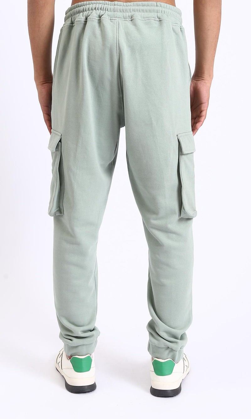 R207880 - Slip On Casual Cargo Pants - Mint Green