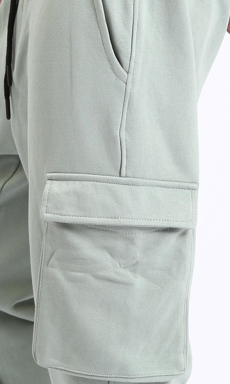 R207880 - Slip On Casual Cargo Pants - Mint Green