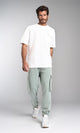 R207880 - Slip On Casual Cargo Pants - Mint Green