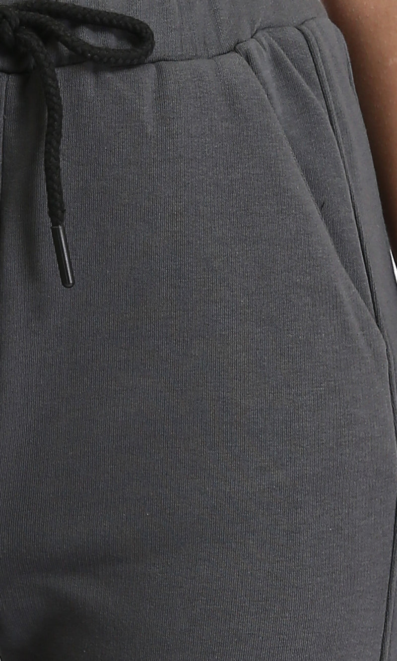 R207883 - Regular Fit Slip On Pants with Hem - Dark Grey