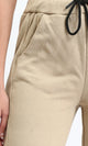 R207884 - Regular Fit Slip On Pants with Hem - Dark Beige