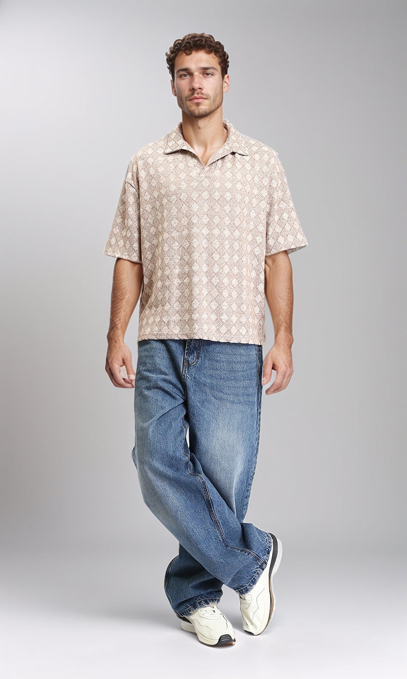 R207927 - Wide Leg Trendy Jeans - Medium Blue