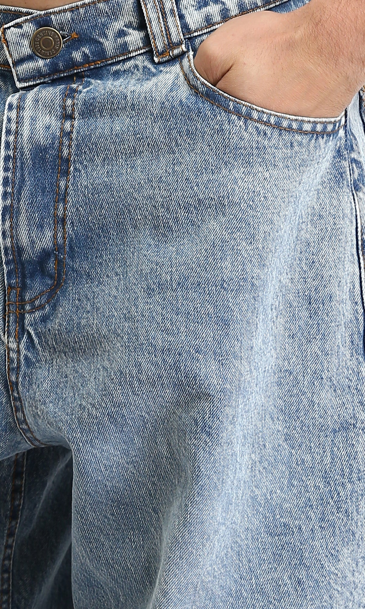 R207928 - Wide Leg Trendy Jeans - Light Blue