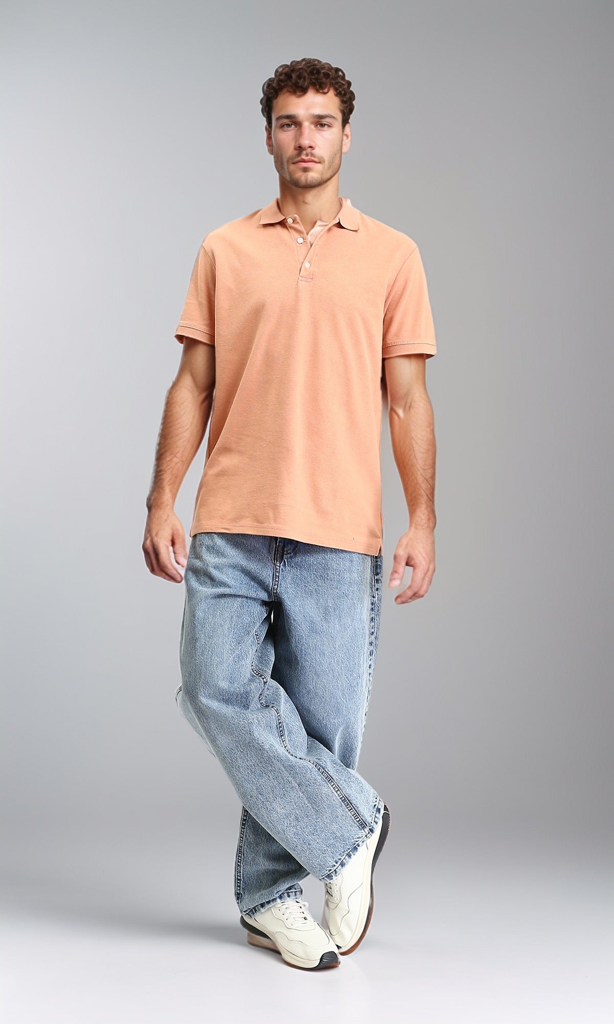 R207928 - Wide Leg Trendy Jeans - Light Blue
