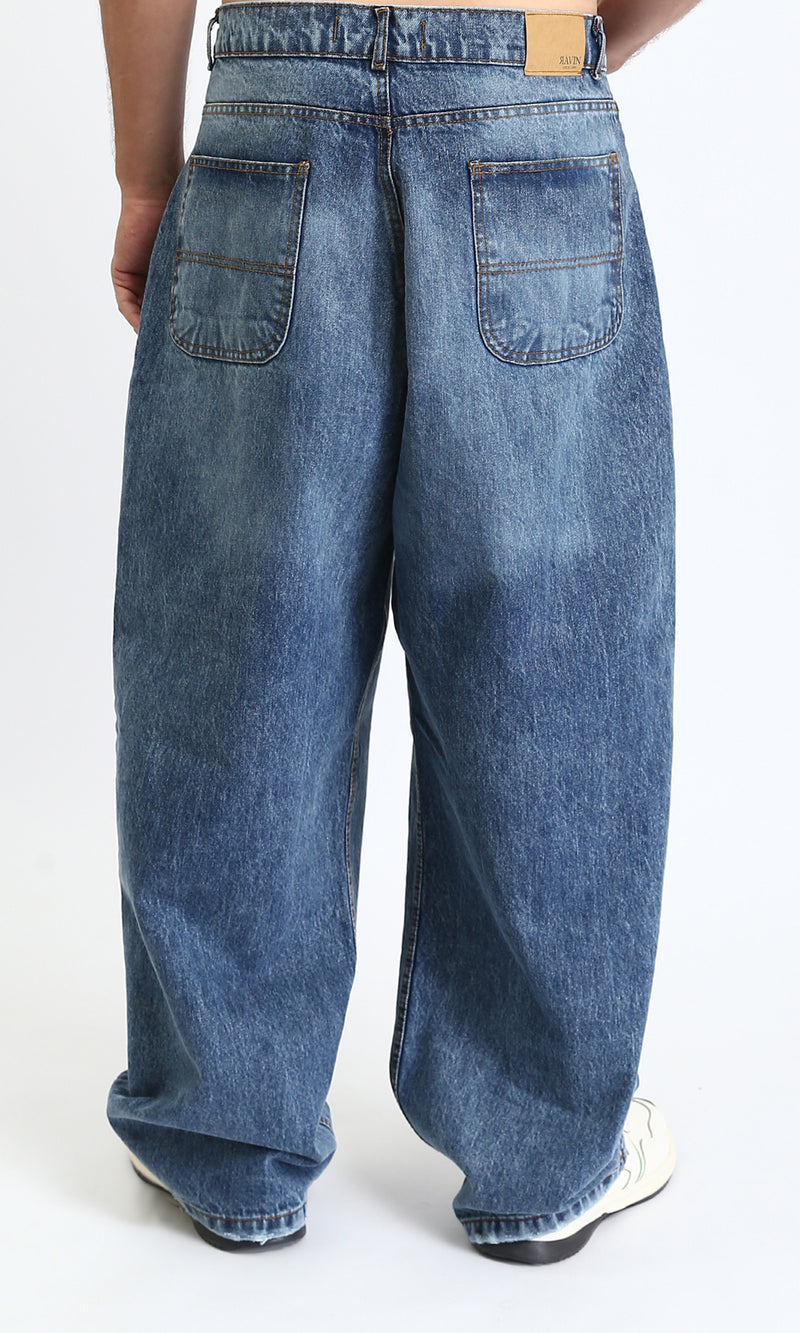 R207929 - Wide Leg Trendy Jeans - Standard Blue