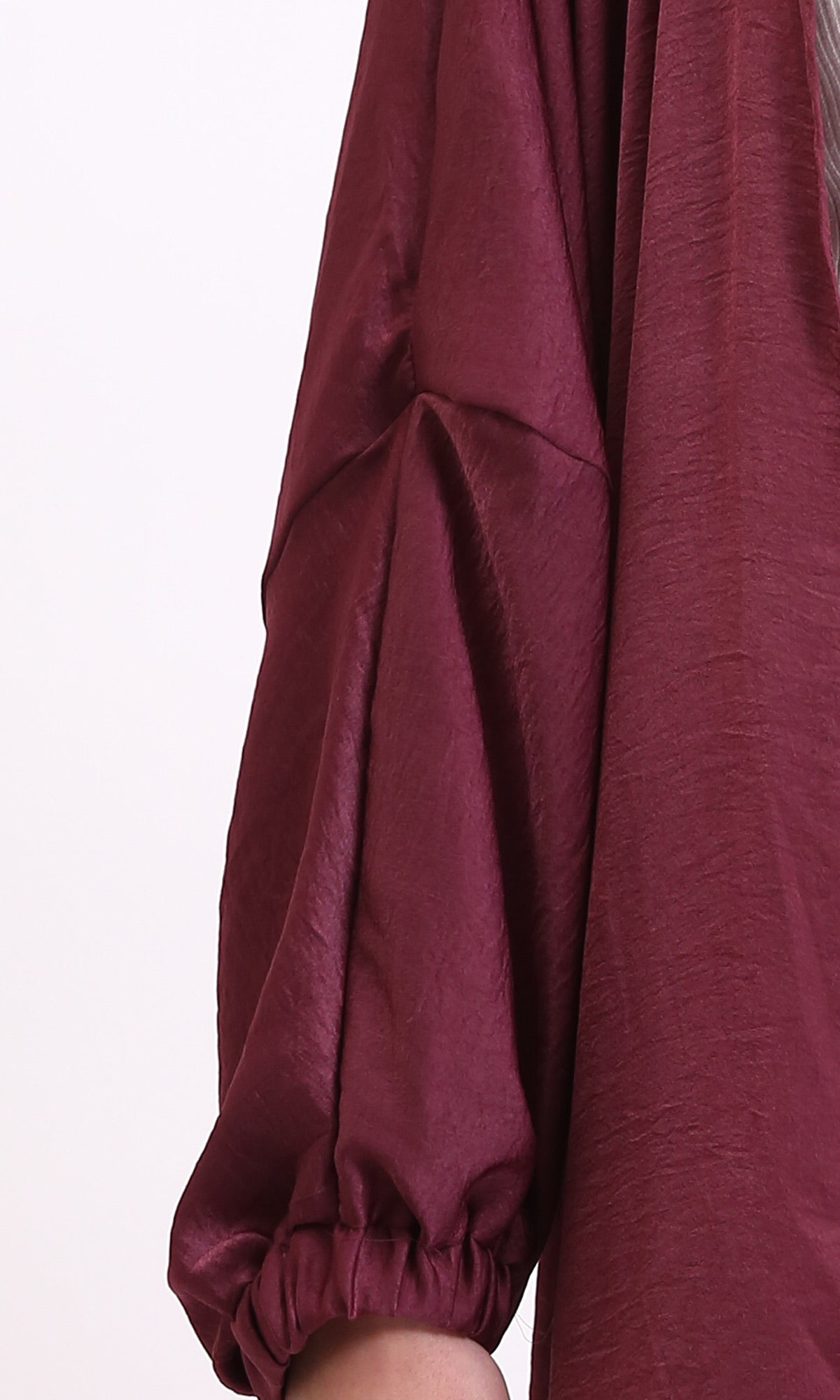 R207943 - كارديجان طويل منزلق ومحبوك - أحمر خمري