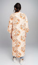 R207947 - Printed Linen Look Kimono - Beige & Orange Geometric
