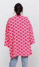 R207950 - Printed Crepe Chiffon Kimono - Red & White