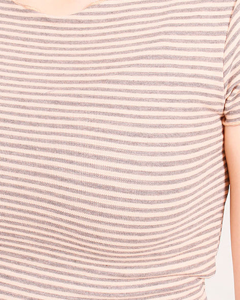 Ravin Women's Ribbed Horizontal Stripe Slim-Fit T-Shirt - R207955