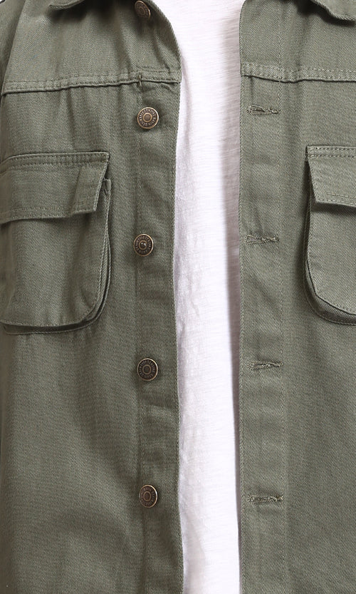 Olive Green Utility Field Jacket - R207960