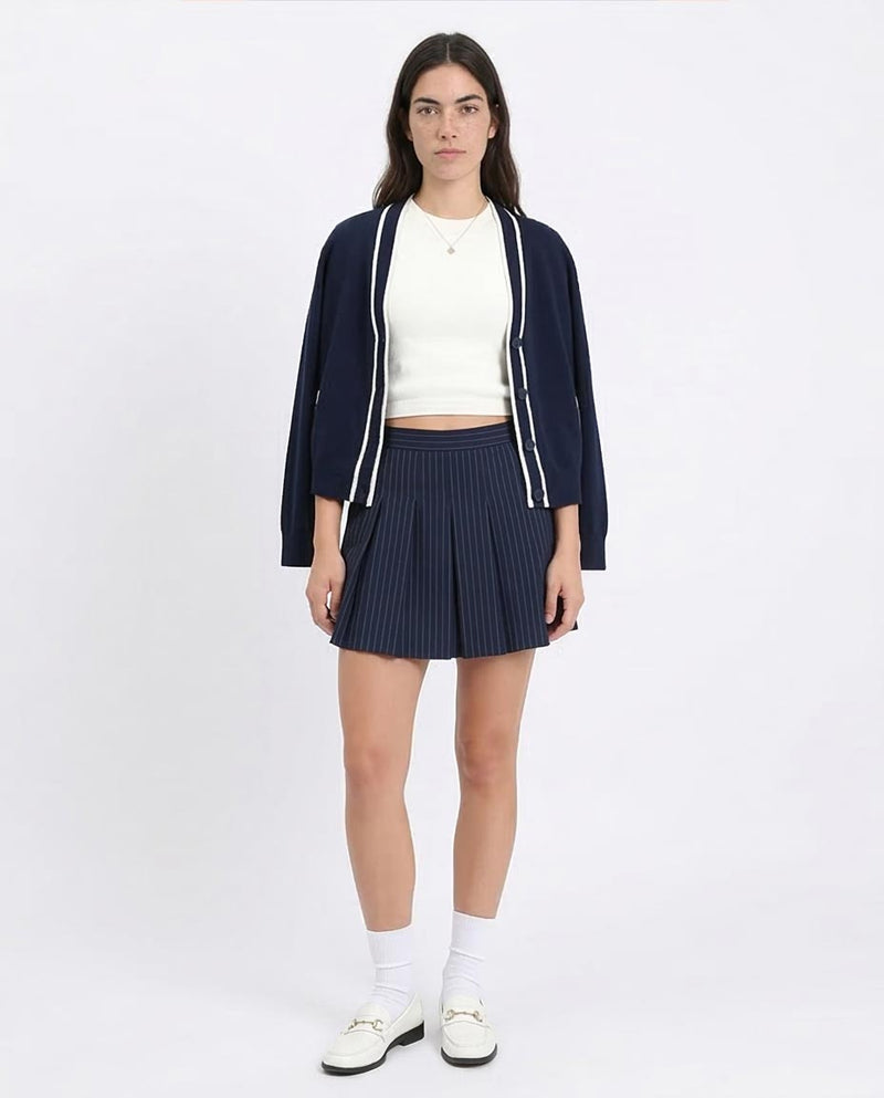 Ravin Women's Short Sleeve Fitted Knit Crop Top – Off-White - R207978