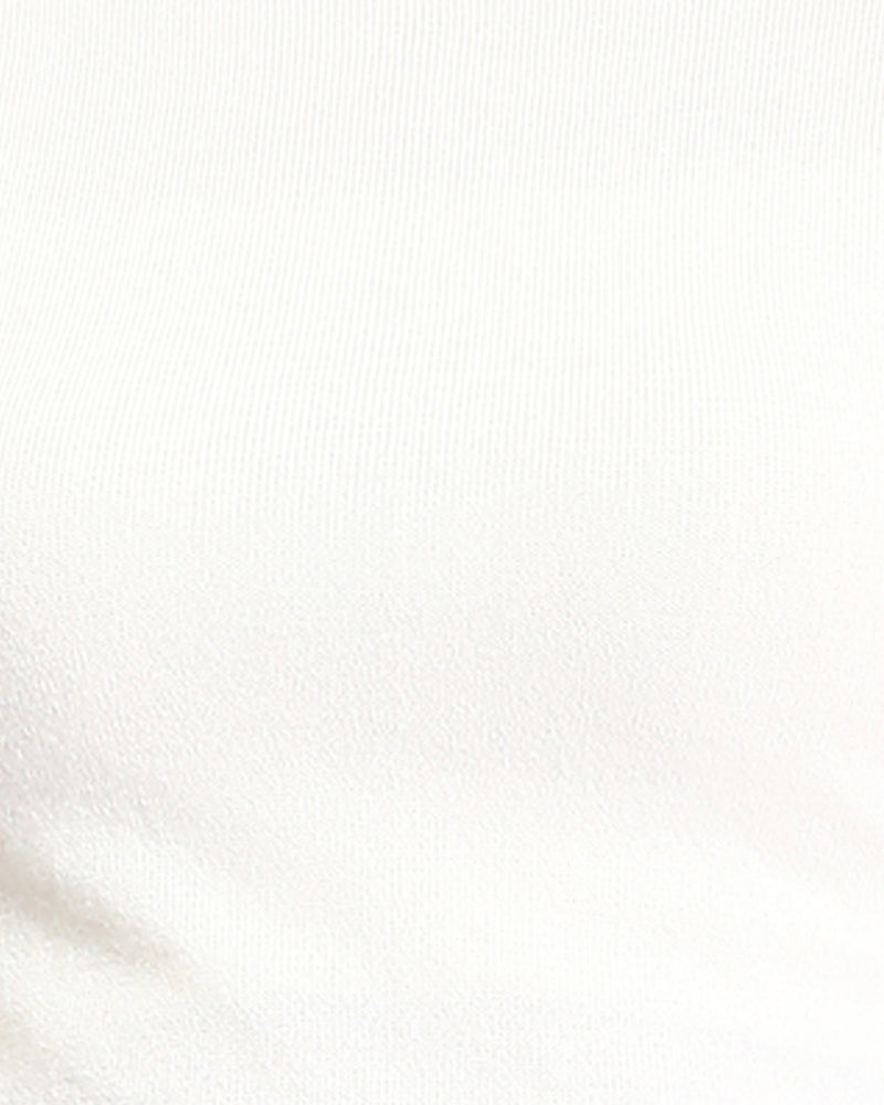 Ravin Women's Short Sleeve Fitted Knit Crop Top – Off-White - R207978