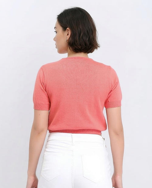 Ravin Women’s Short Sleeve Fine-Knit Cropped Sweater - R207981