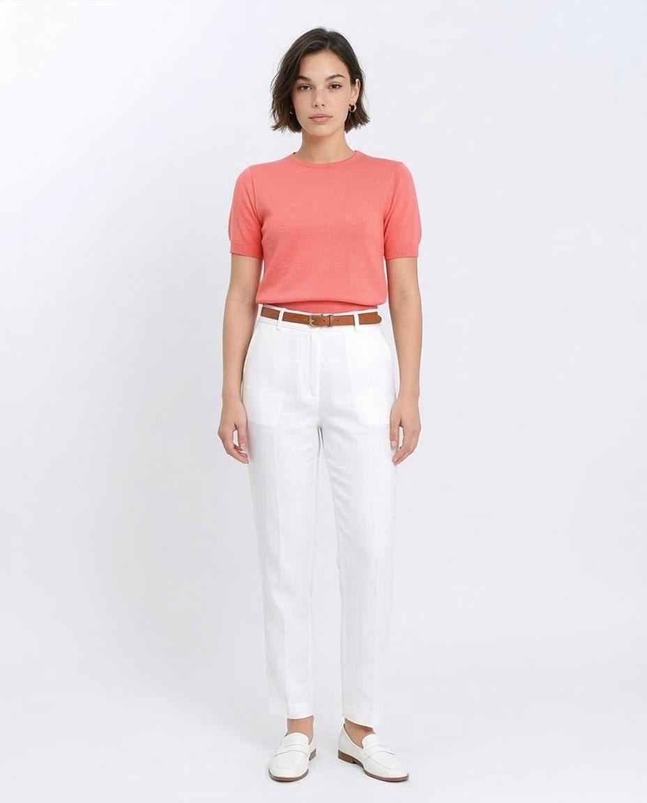 Ravin Women’s Short Sleeve Fine-Knit Cropped Sweater - R207981