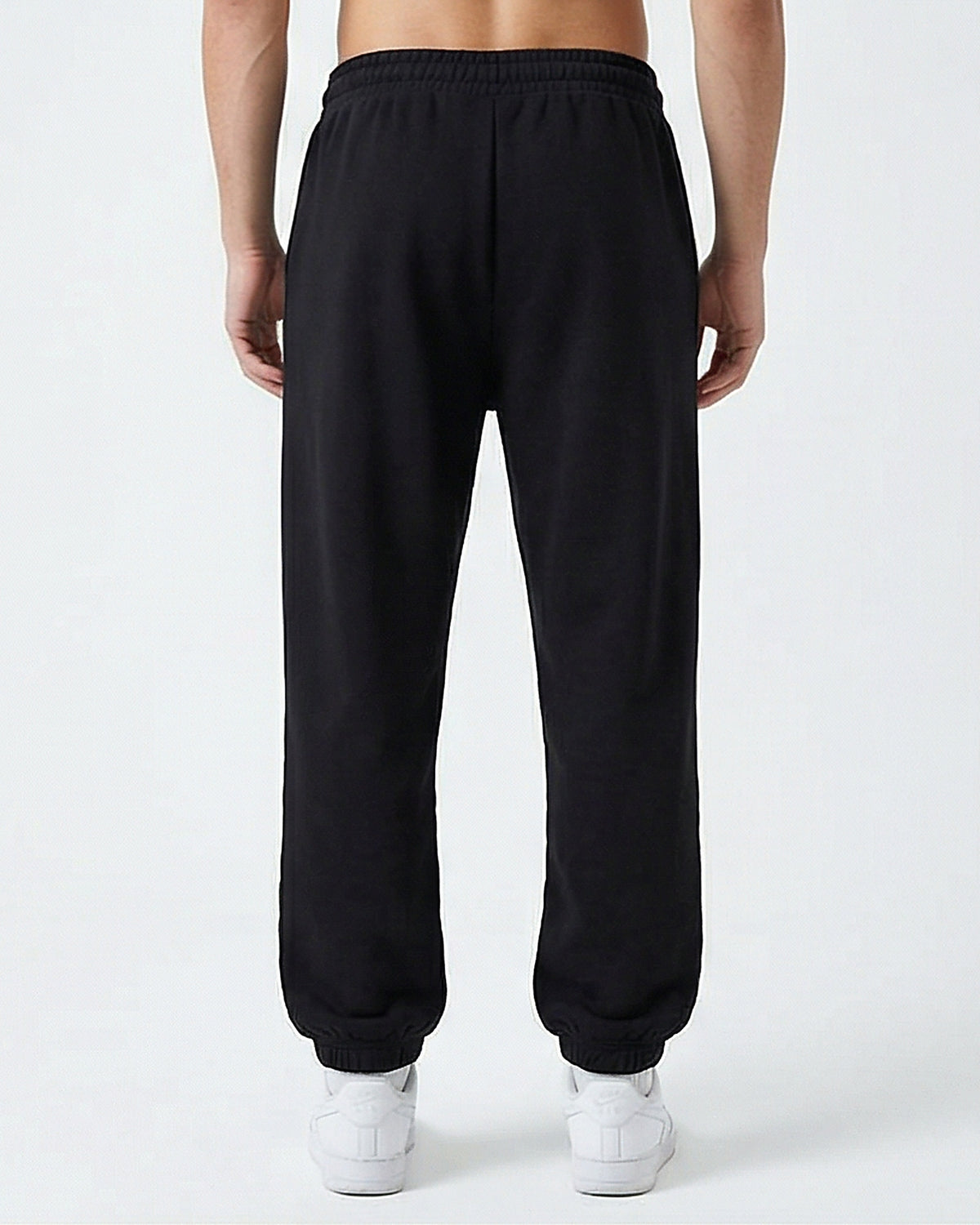 R208092 - Solid Slip On Pants with Hem - Black