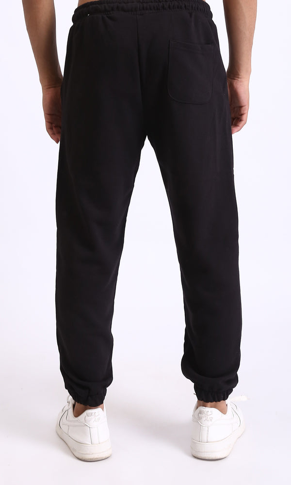 R208092 - Solid Slip On Pants with Hem - Black