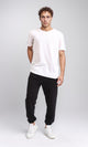 R208092 - Solid Slip On Pants with Hem - Black