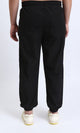 R208095 - Slip On Solid Pants with Hem - Black