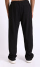 R208096 - Elastic Waist Comfy Ribbed Pants - Black