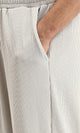 R208098 - Slip On Ribbed Wide Pants - Pastel Grey