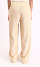 R208114 - Wide-Leg Textured Drawstring Pants - Beige