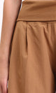 R208120 - Solid Wide Leg Casual Pants - Light Brown
