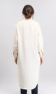 R208122 - Solid Long Shirt with Hidden Buttons - Cream