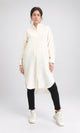 R208122 - Solid Long Shirt with Hidden Buttons - Cream