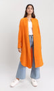 R208124 - Mandarin Collar Textured Long Shirt - Orange