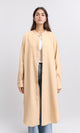 R208125 - Mandarin Collar Textured Long Shirt - Nude