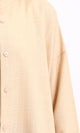 R208125 - Mandarin Collar Textured Long Shirt - Nude