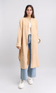 R208125 - Mandarin Collar Textured Long Shirt - Nude