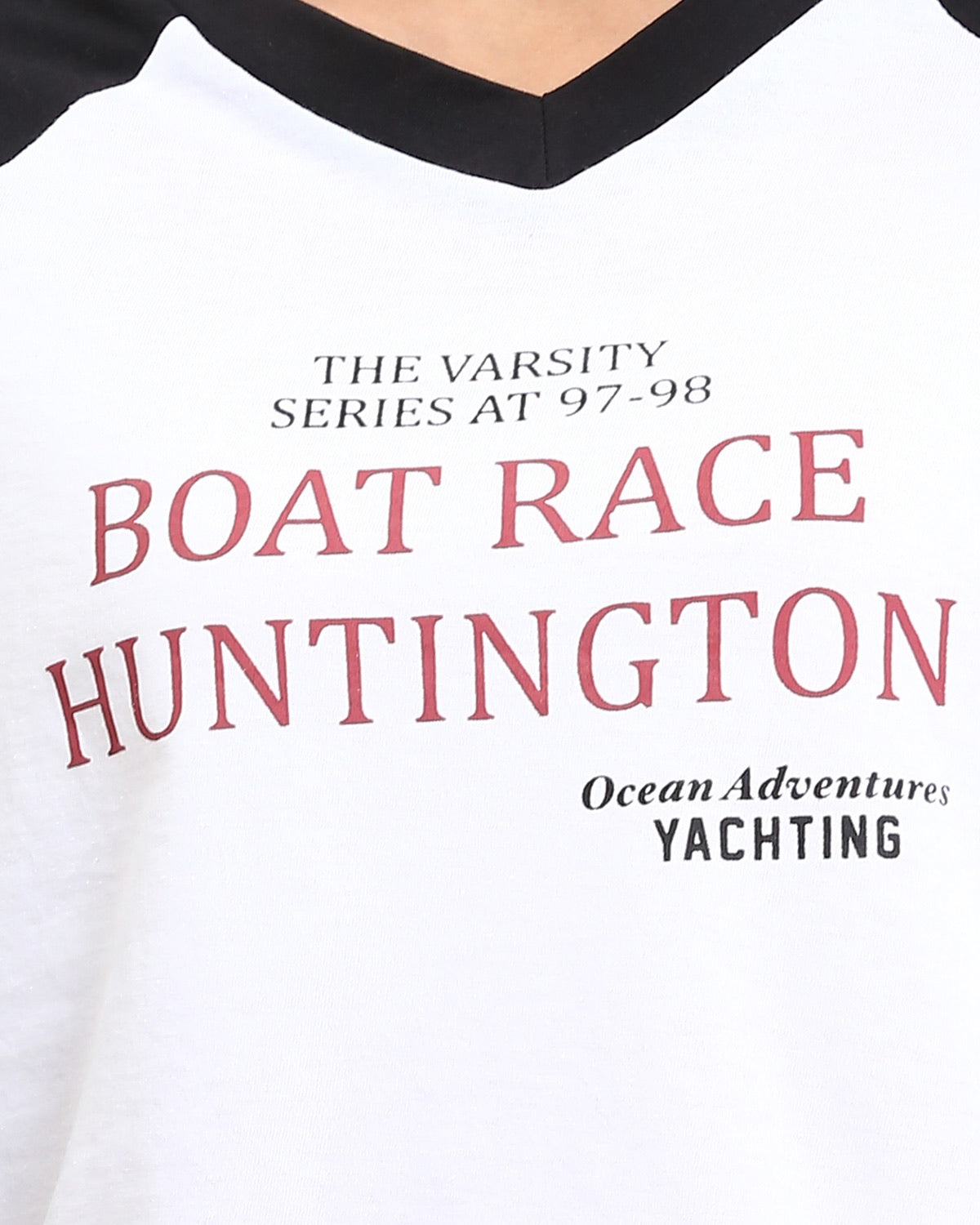 Ravin Boat Race Huntington Raglan Tee – Black & White Grunge - R208131