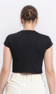 R208133 - Round Neck Solid Slip On Tee - Black