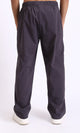 R208146 - Elastic Waist Solid Casual Pants - Dark Grey
