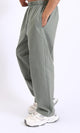R208150-Elastic Waist Slip On Casual Pants - Dark Olive