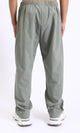 R208150-Elastic Waist Slip On Casual Pants - Dark Olive