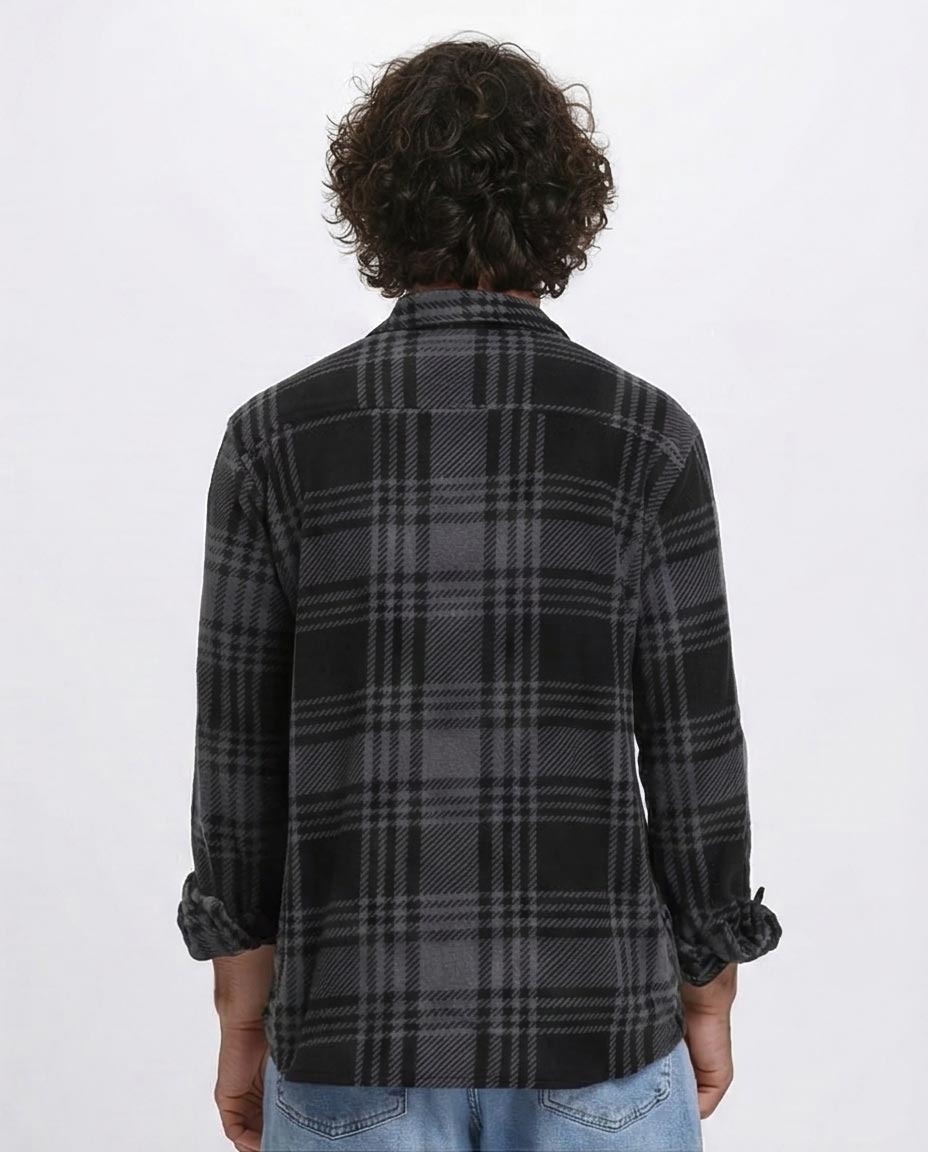 Ravin Men’s Relaxed-Fit  Plaid Shirt – Charcoal & Black - R208156
