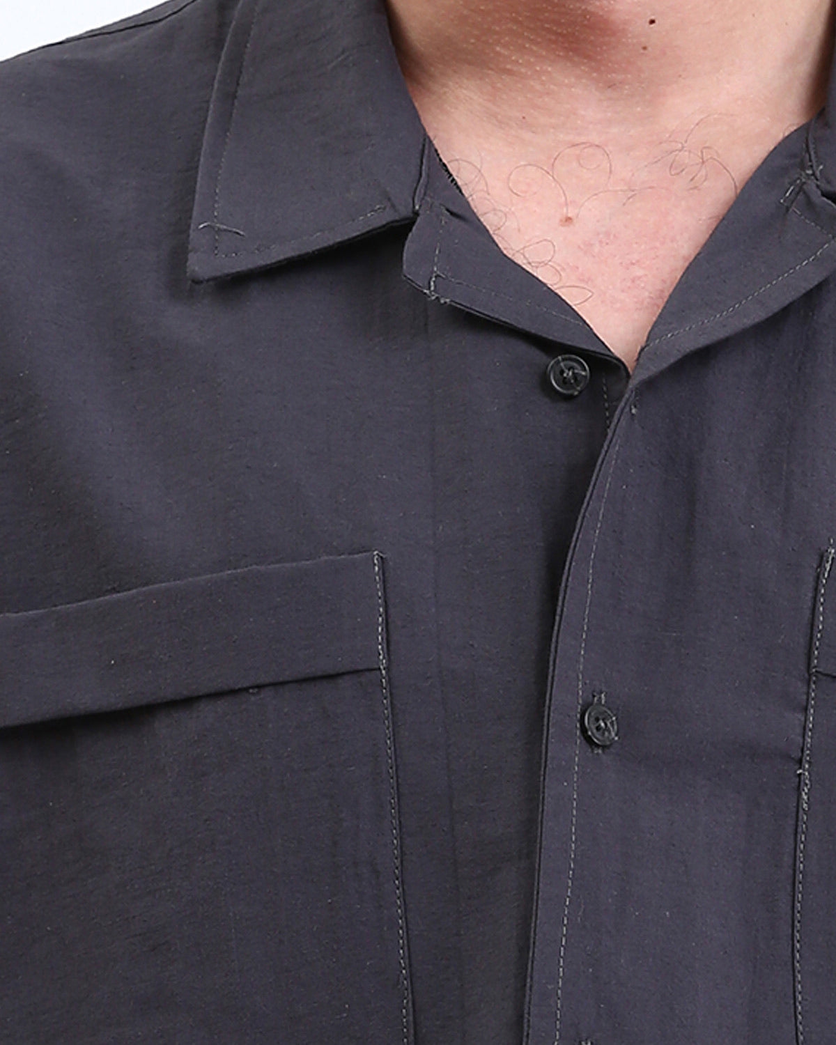 Ravin | Men's Relaxed Utility Resort Shirts - Dark Grey - R208160