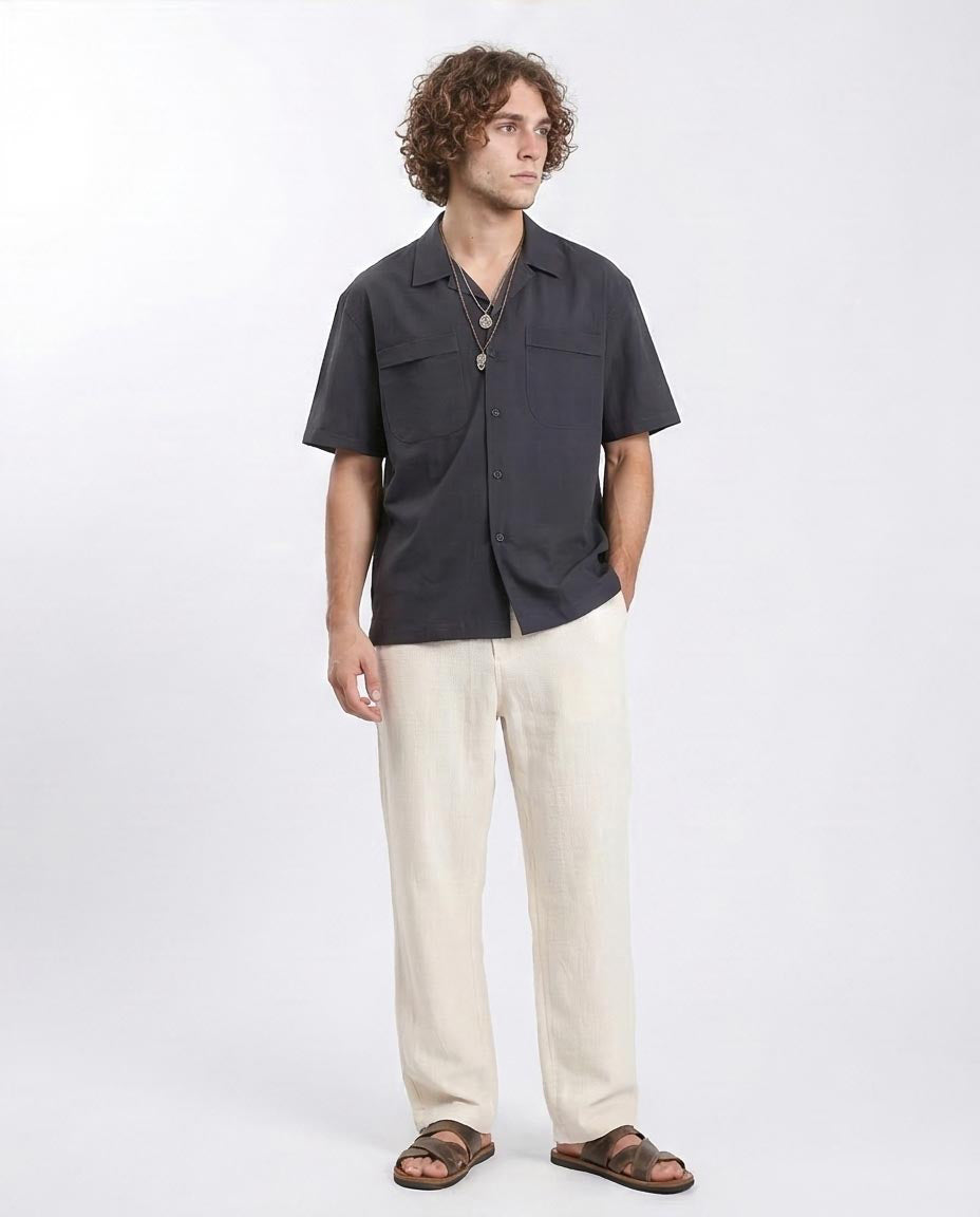 Ravin | Men's Relaxed Utility Resort Shirts - Dark Grey - R208160