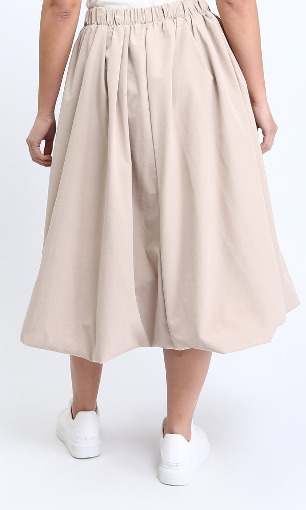 R208163 - Slip On Fashionable Balloon Skirt - Dark Beige