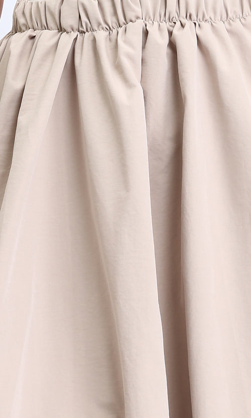 R208163 - Slip On Fashionable Balloon Skirt - Dark Beige