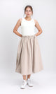 R208163 - Slip On Fashionable Balloon Skirt - Dark Beige