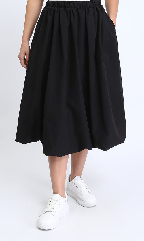 R208164 - Slip On Fashionable Balloon Skirt - Black