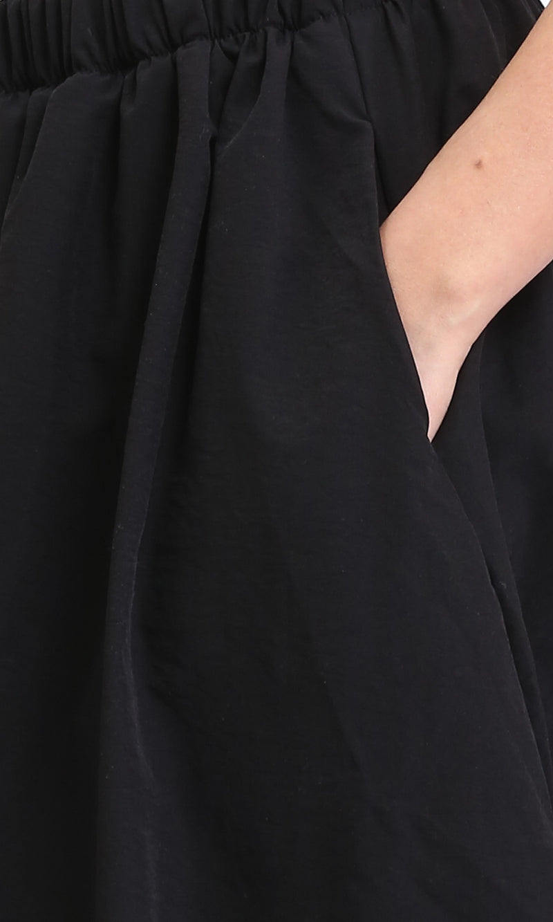 R208164 - Slip On Fashionable Balloon Skirt - Black