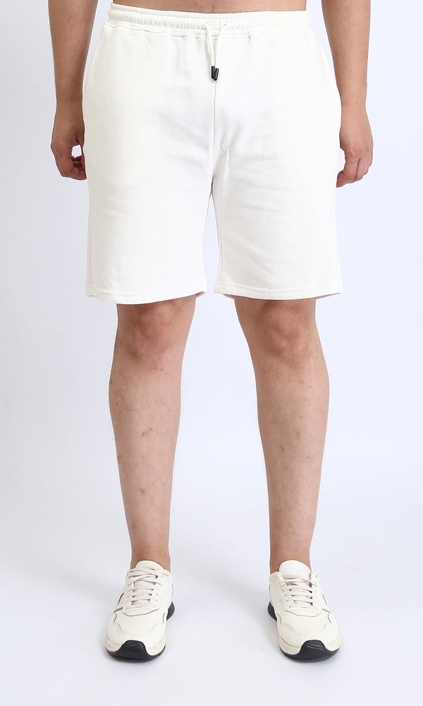 R208171 - Elastic Waist with Drawstring Shorts - Off-White