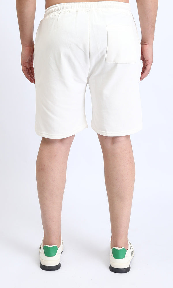 R208171 - Elastic Waist with Drawstring Shorts - Off-White